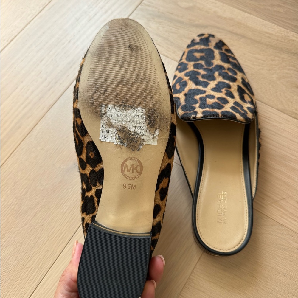 MICHAEL Michael Kors Leopard calf hair Slip-On Mules - Brown/Black - Picture 5 of 6